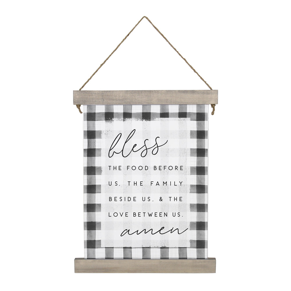 Bless The Food - Hanging Canvas Sign