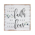 Let Your Faith Be Bigger Than Your Fear | 14" x 14" Perfect Pallet Sign | Rustic Wood | Christian Home Decor | Sincere Surroundings