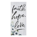 Faith Hope Love Inspire Board | 5.5" x 12" | Rustic Wood Sign | Christian Home Decor | Sincere Surroundings