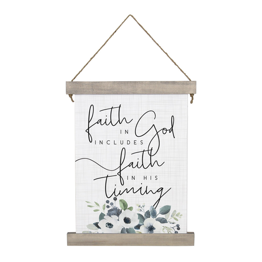 God's Timing - Hanging Canvas Sign