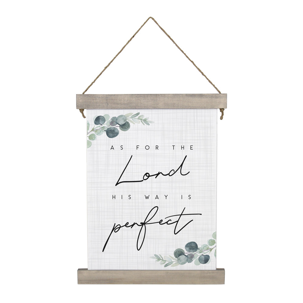 His Way Is Perfect - Hanging Canvas Sign