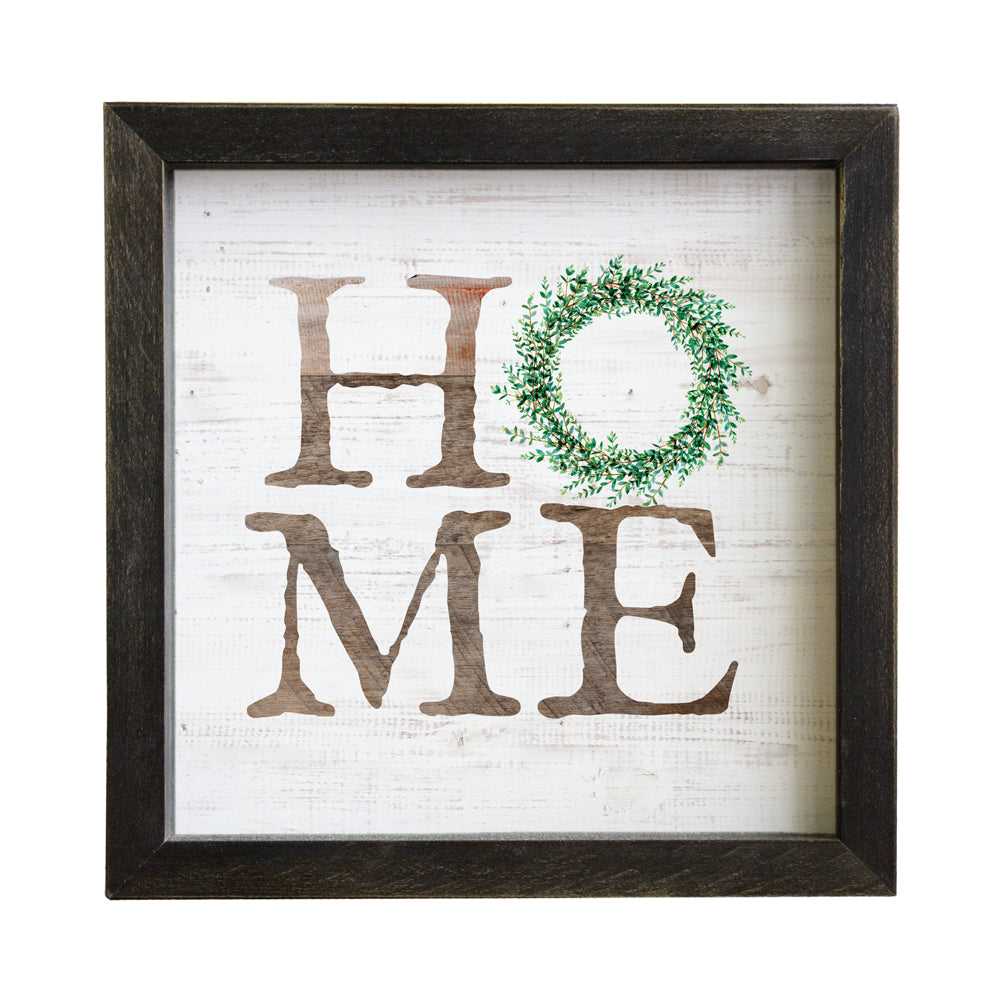 Home Wreath | Rustic Framed Wall Art