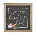 Humble & Kind | Rustic Framed Sign | Christian Home Decor | Sincere Surroundings