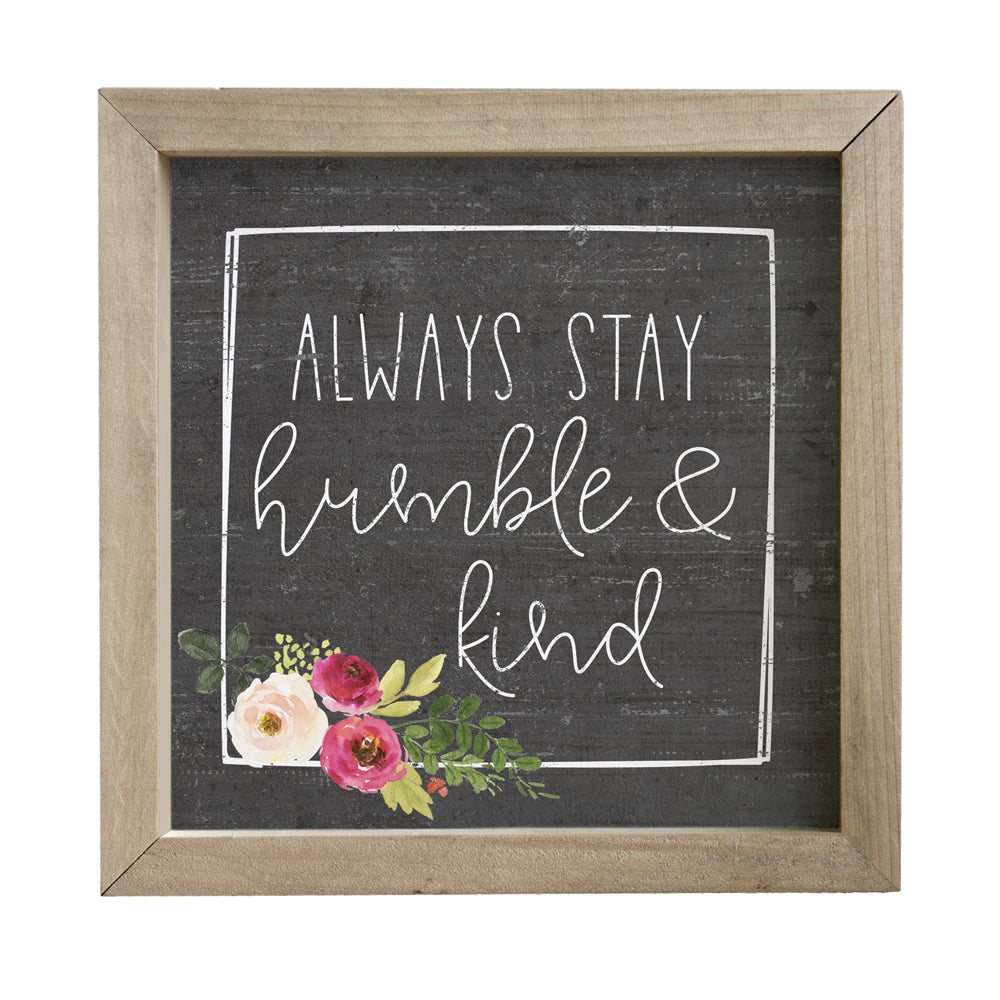 Humble & Kind | Rustic Framed Sign | Christian Home Decor | Sincere Surroundings