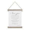 I Love You | Hanging Canvas Wall Art | Christian Home Decor | Two Sizes | Sincere Surroundings