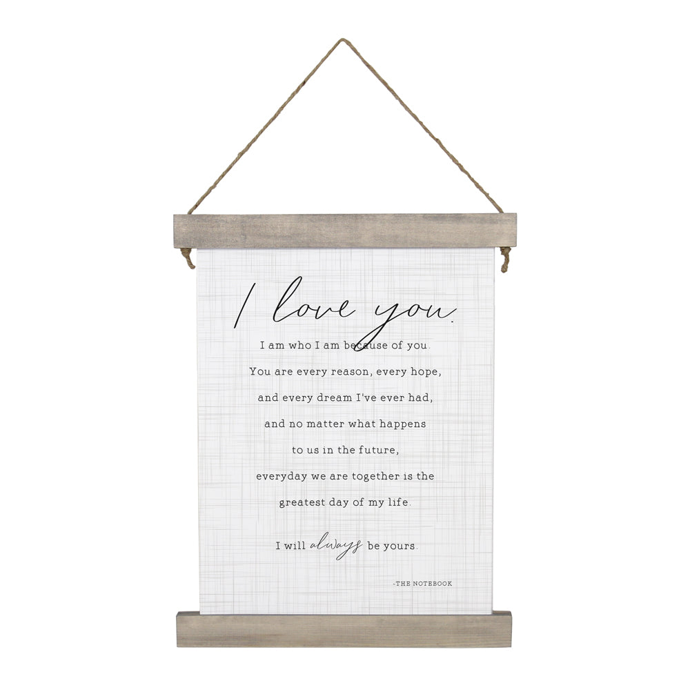 I Love You | Hanging Canvas Wall Art | Christian Home Decor | Two Sizes | Sincere Surroundings