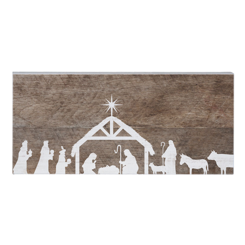 Nativity Inspire Sign | Christmas Wall Art | Faith Home Decor | 5.5" x 12"