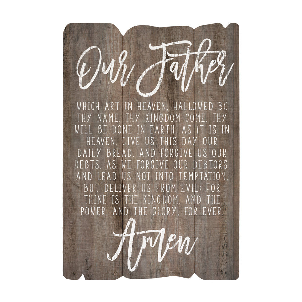Our Father | The Lord's Prayer | Splendid Fence Wall Sign | 2 Sizes | Christian Home Decor | Sincere Surroundings
