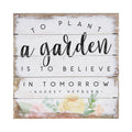 "To Plant a Garden is to Believe in Tomorrow" Wooden Pallet Sign | Wall Art | Gift for Gardeners & Plant Lovers | 6x6 & 8x8 | Sincere Surroundings