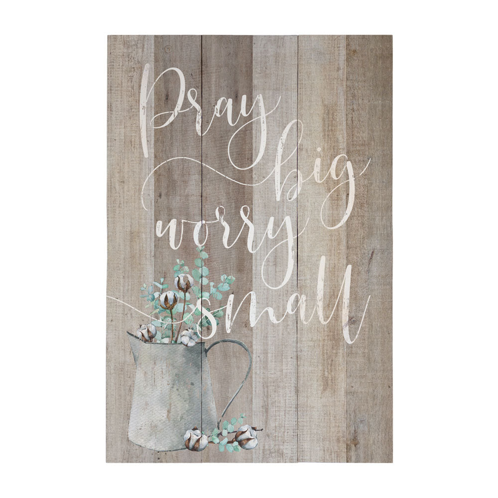 Pray Big | Worry Small | Rustic Pallet Sign | Christian Home Decor | Sincere Surroundings