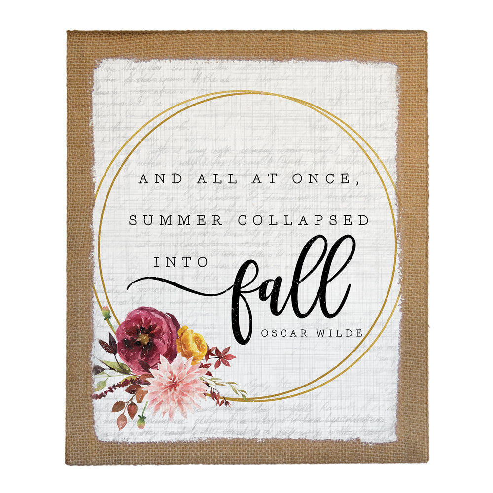 And All at Once Summer Collapsed Into Fall | Canvas Wall Art | 3 Sizes | Sincere Surroundings