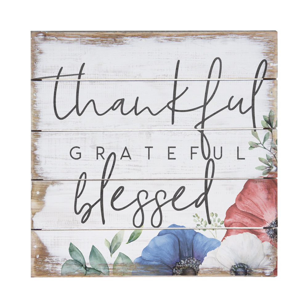 Thankful. Grateful. Blessed. | Perfect Pallet Petite | 2 Sizes | Christian Gratitude Decor | Sincere Surroundings