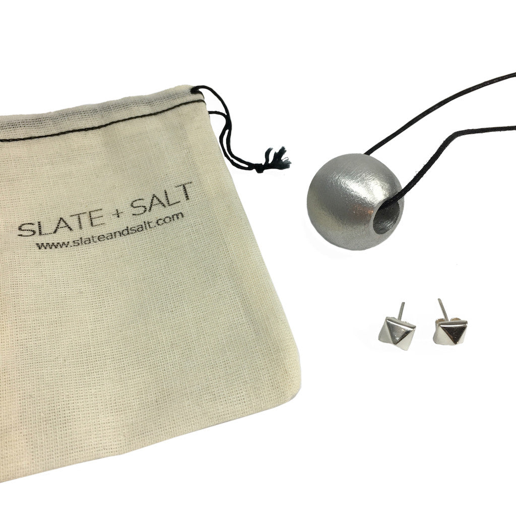 Recycled Bombshell Ball Necklace | Handmade in Laos | Recycled Aluminum | Peace Jewelry | SLATE+SALT