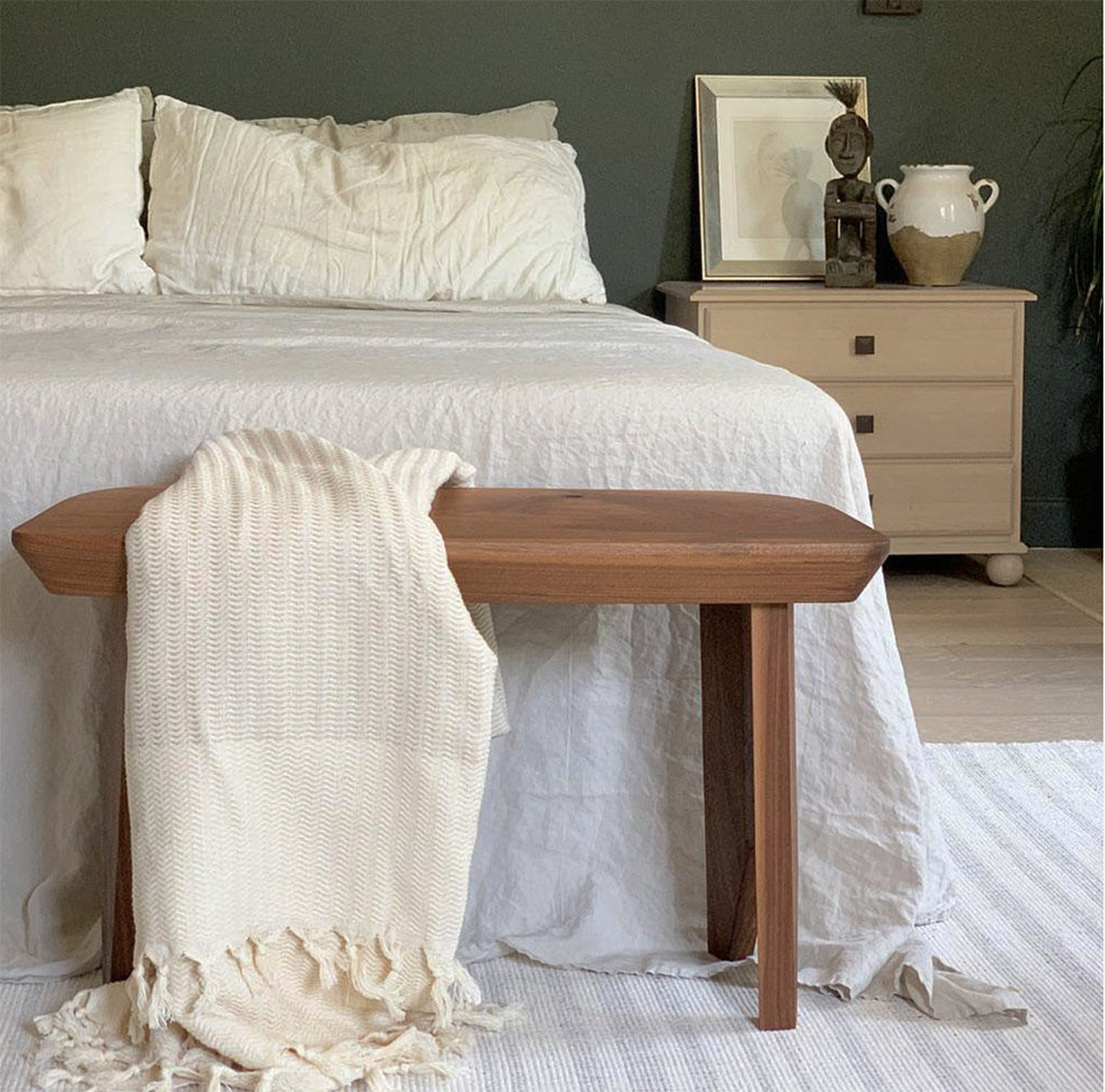 Plush Wavy Turkish Throw | 100% Turkish Cotton | 86"x65" | Hand-Knotted Fringe | 4 Colors | SLATE+SALT