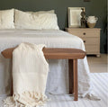 Plush Wavy Turkish Throw | 100% Turkish Cotton | 86"x65" | Hand-Knotted Fringe | 4 Colors | SLATE+SALT