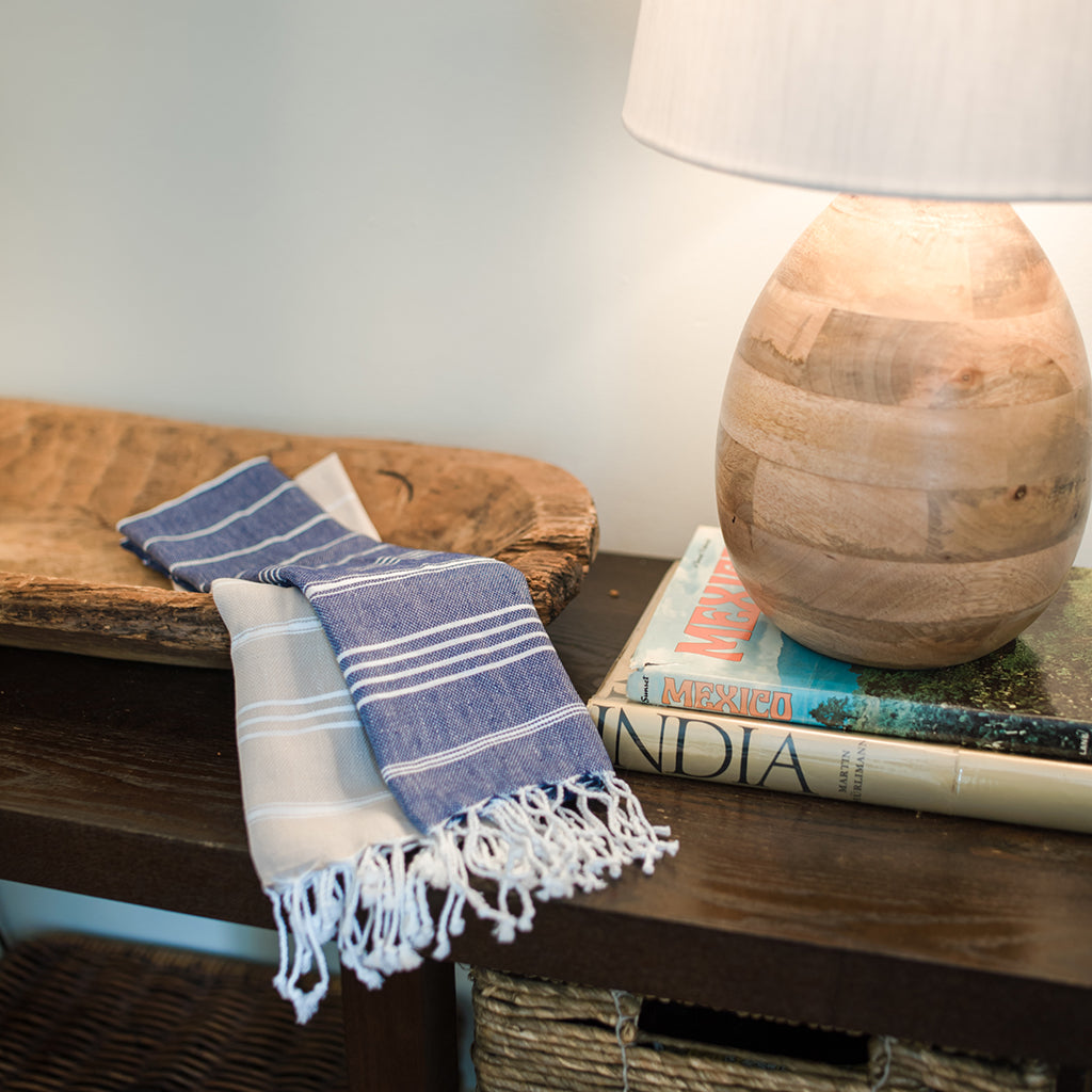 Classic Turkish Hand Towel | Turkey | 100% Turkish Cotton | Hand-Knotted Fringe | 5 Colors | SLATE + SALT