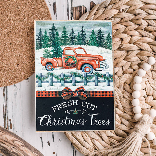 Vintage Christmas Wooden Block Signs – 3 Styles | Farmhouse Holiday Decor