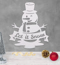 Let It Snow Snowman Metal Wall Art – 14”×16” | Steel | Indoor & Outdoor