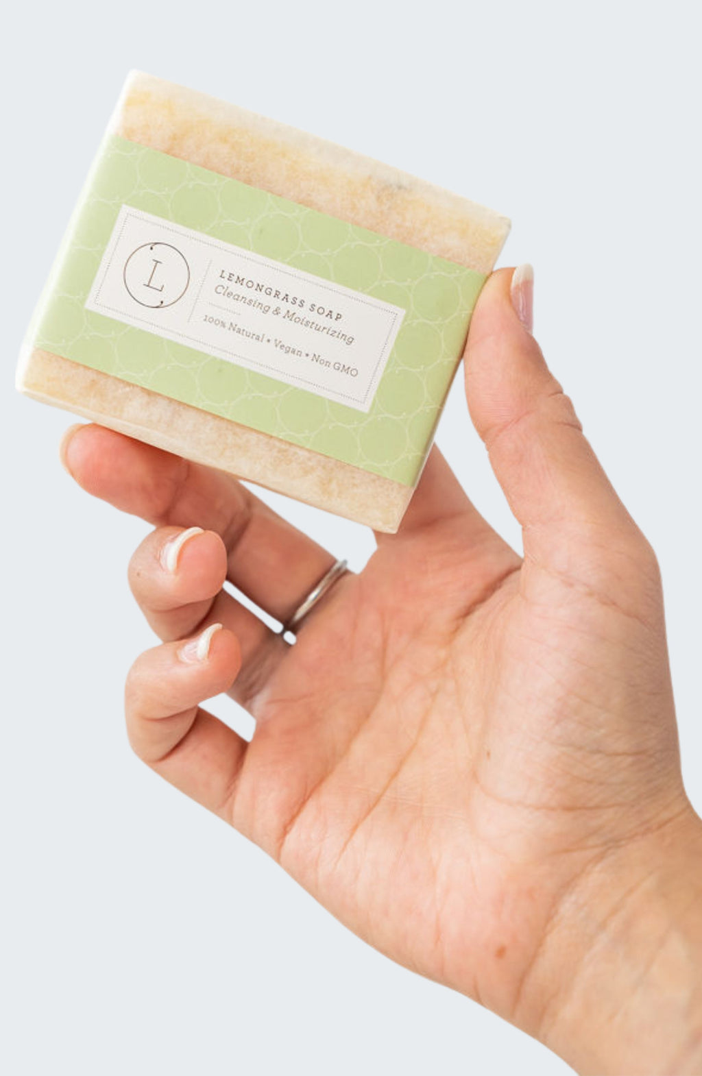 2 x Lemongrass Natural Soap Bars | Cold-Process Handmade | Olive Oil, Himalayan Salt & Shea Butter | 4.5 oz Each | Lizush
