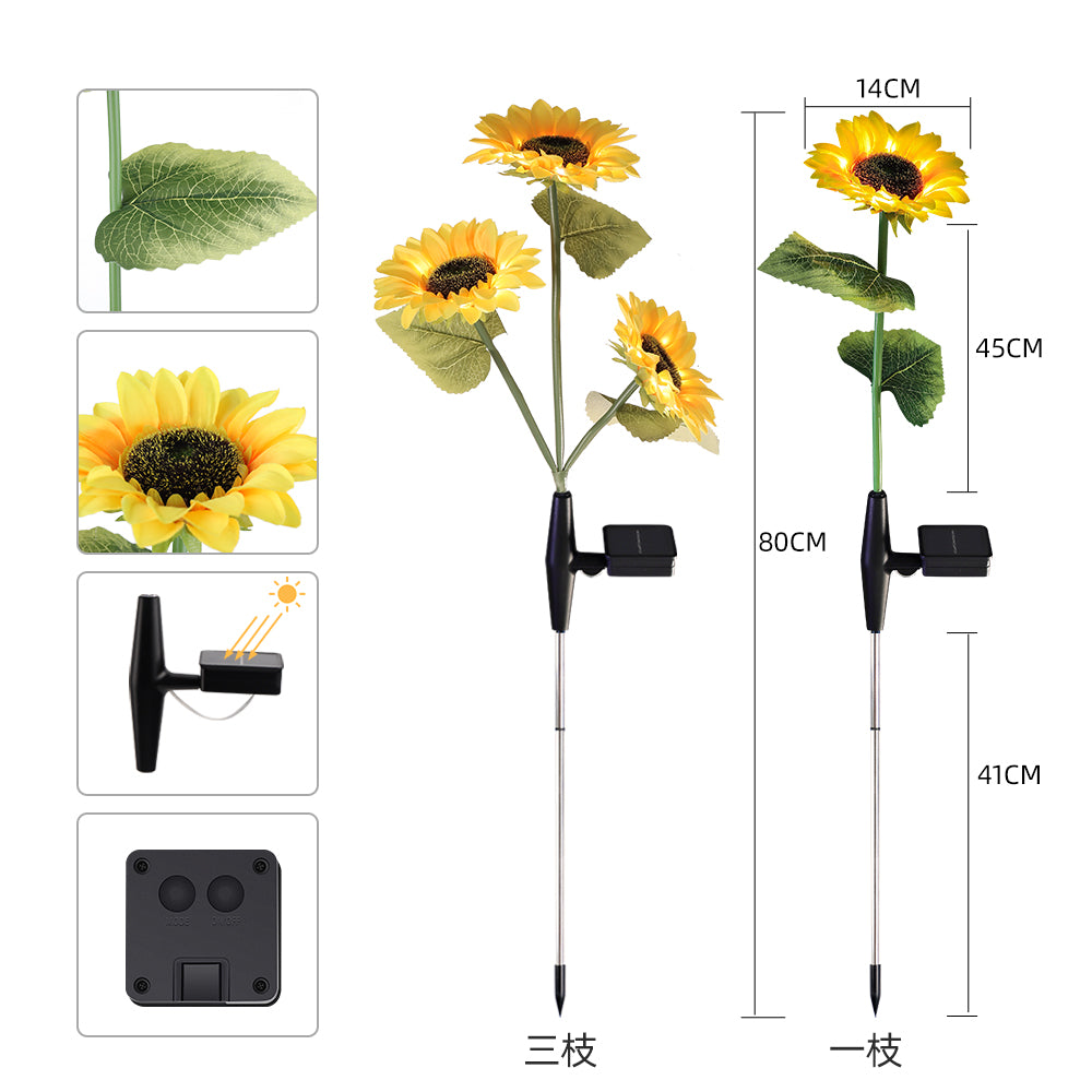 Solar Sunflower Garden Stake Lights — Bulk Carton (40 PCS)