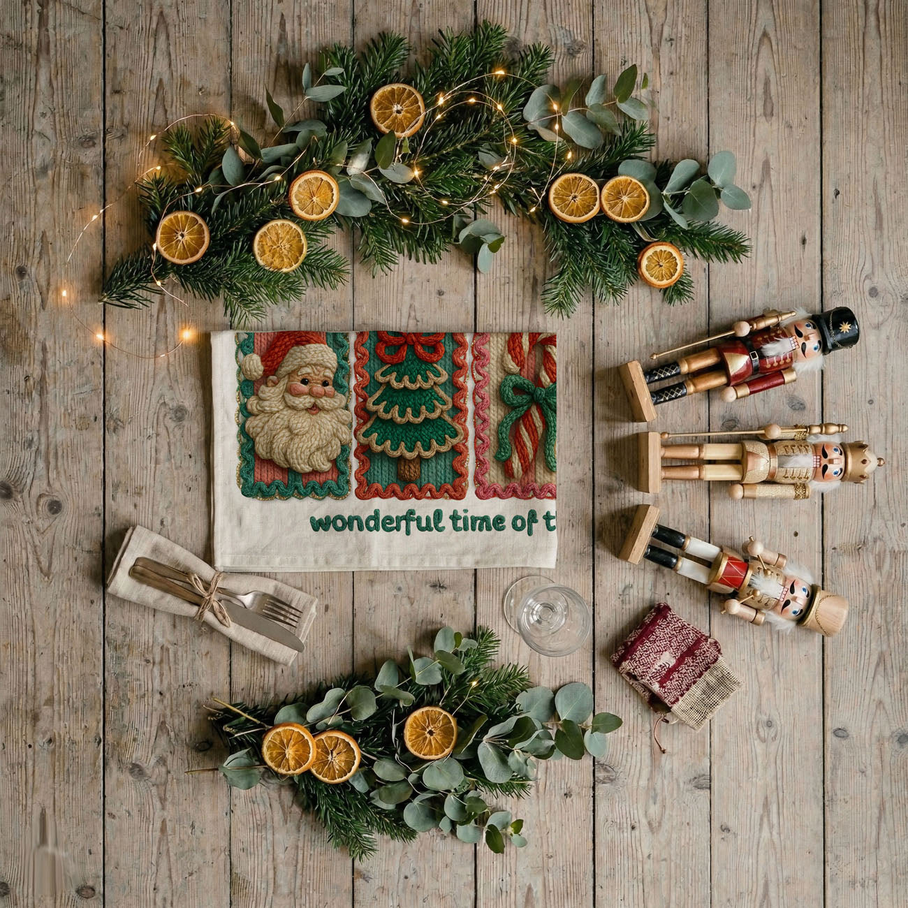 Crochet Style Holiday Tea Towel | Unique Kitchen Christmas Decor