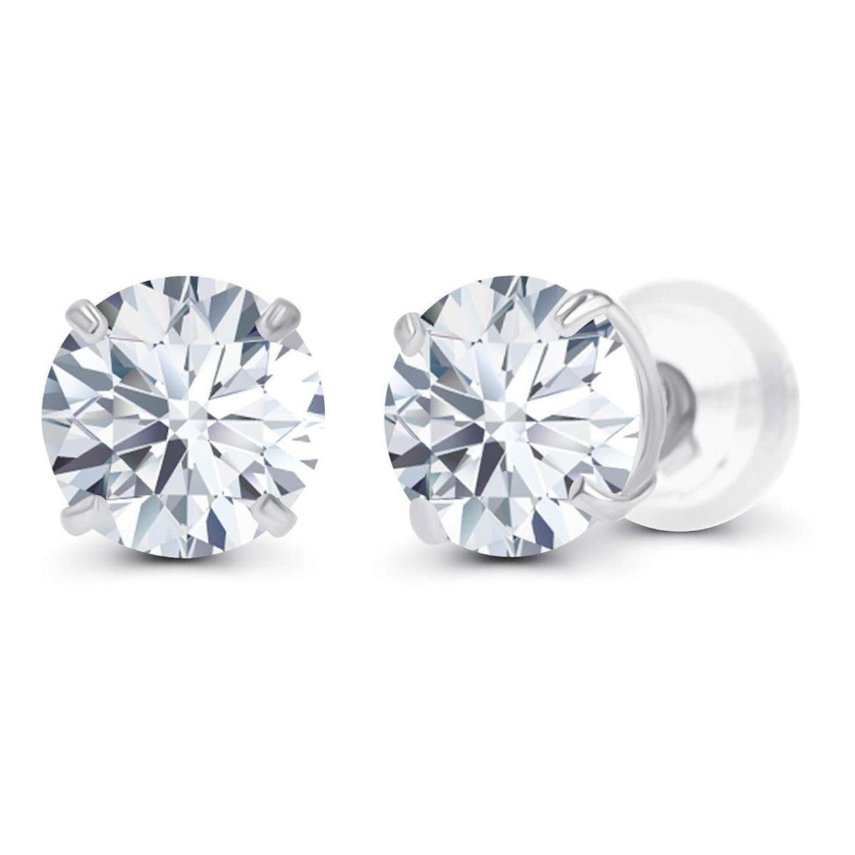 Moissanite Stud Earrings 2 CTW | 14K Gold