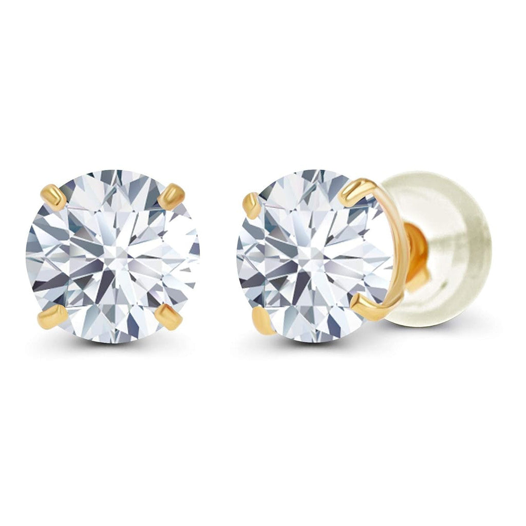 Moissanite Stud Earrings 2 CTW | 14K Gold