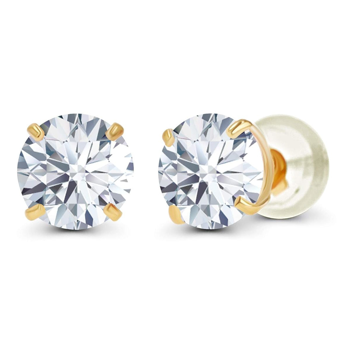 Moissanite Stud Earrings 2 CTW | 14K Gold