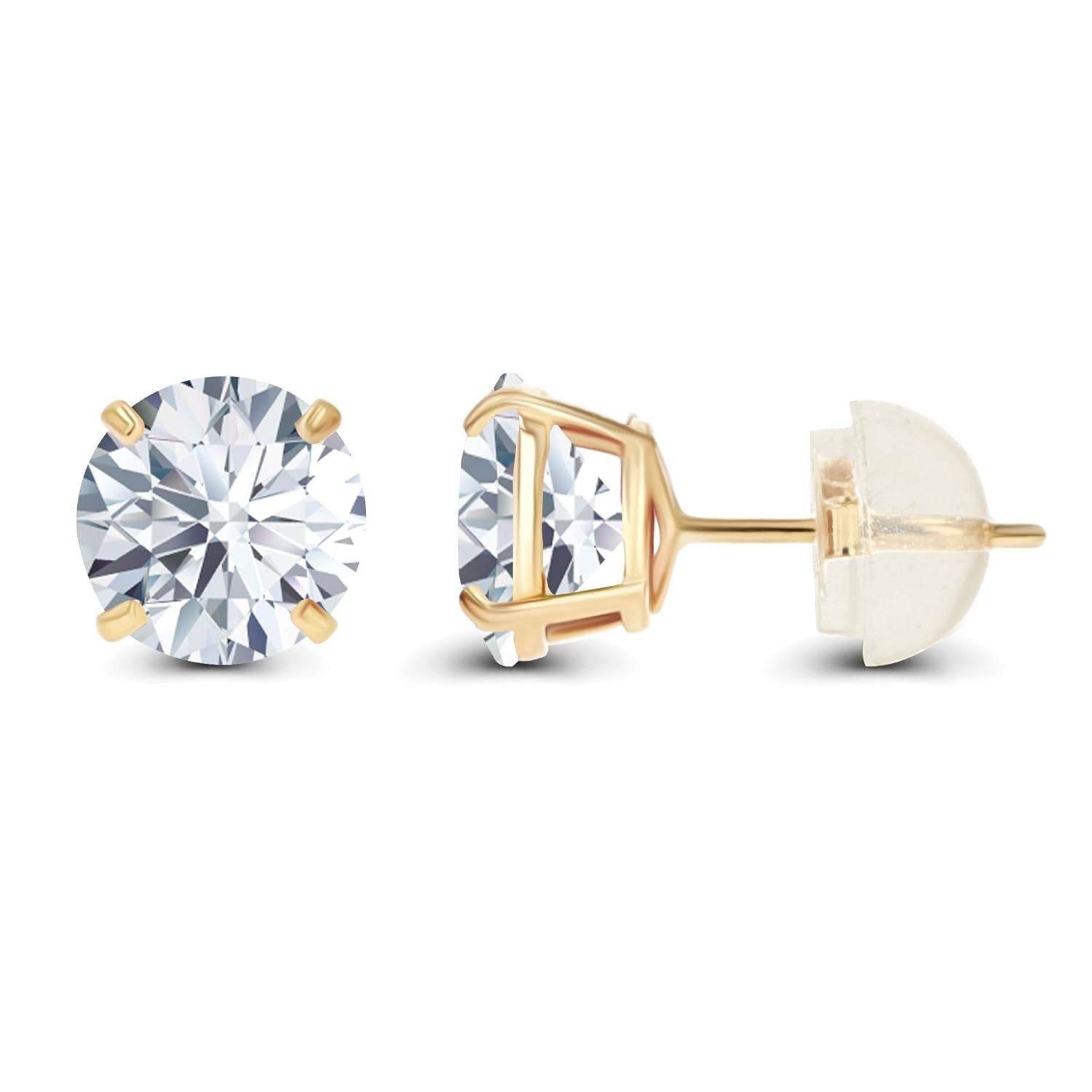 Moissanite Stud Earrings 2 CTW | 14K Gold