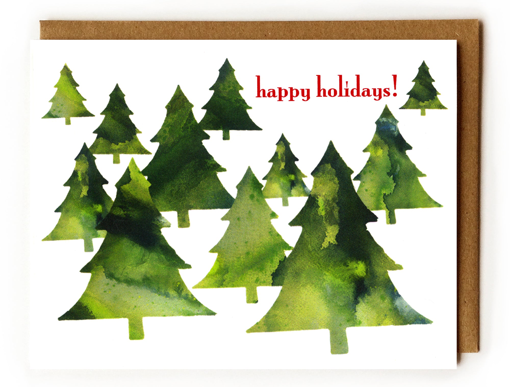 Holiday Pine Trees Blank Card – Original Pen & Ink Art