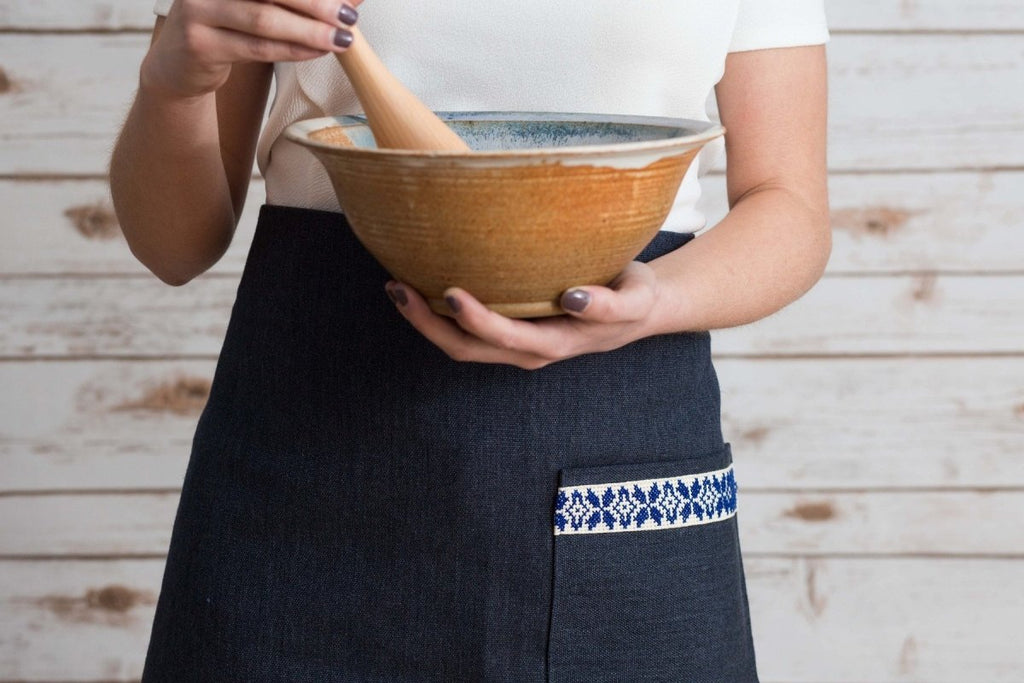 Farah Handmade Half Apron - Blue