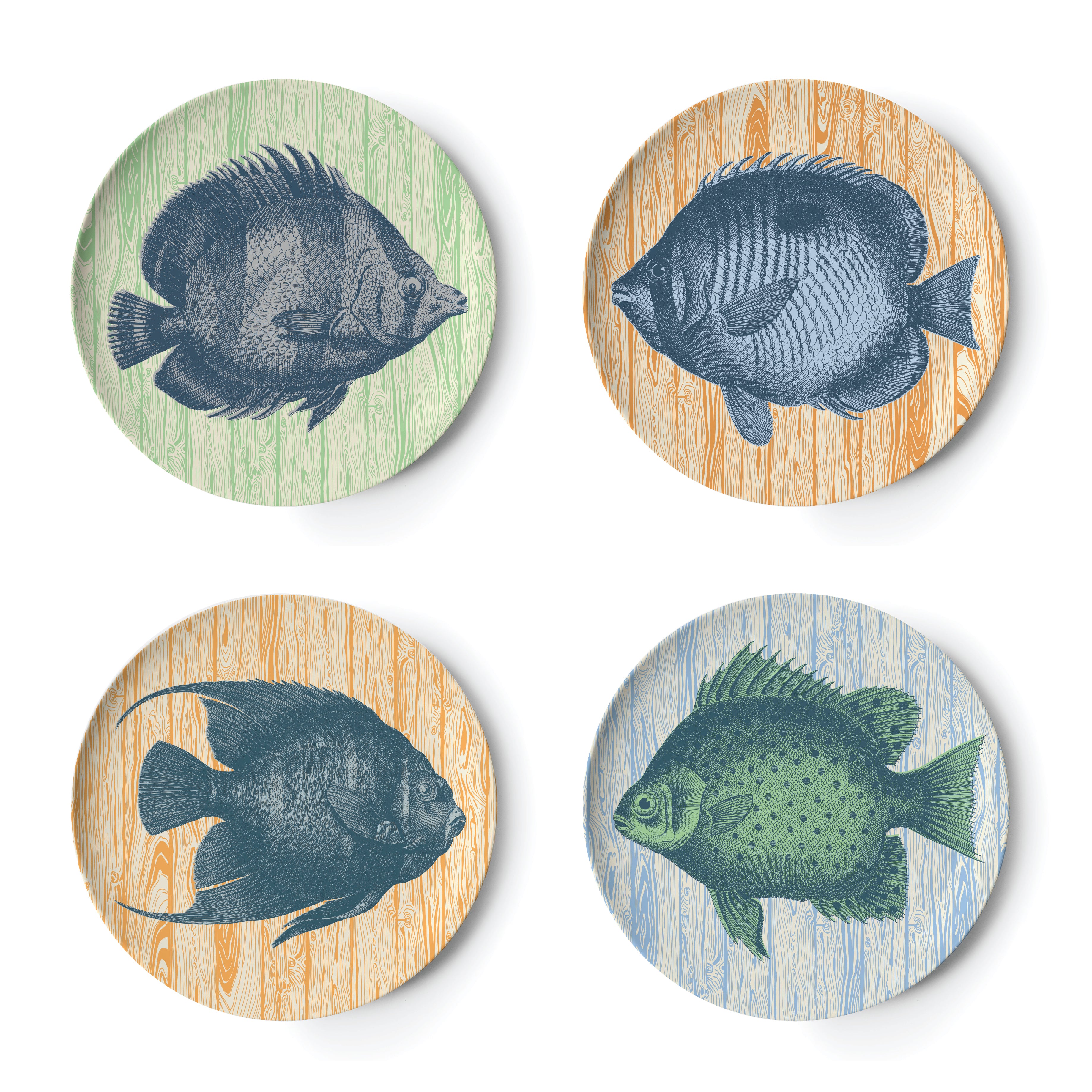 Vineyard Melamine Side Plates - Set of 4