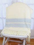 Handwoven Cotton Throw Blanket | Blue Stripes | Fair Trade