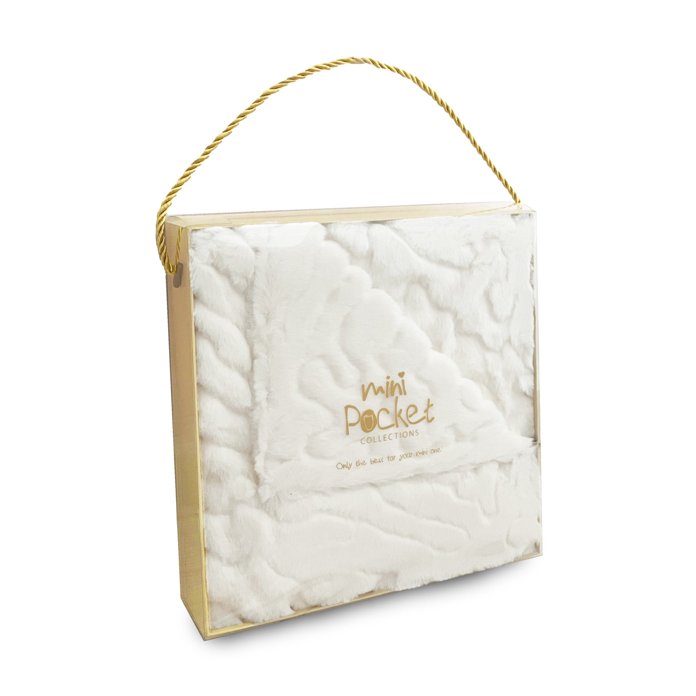 Faux Fur Royal Cream Baby Blanket in Gift Box