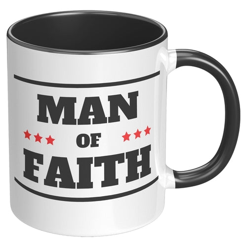 Coffee Cup, Accent Ceramic Mug 11oz (set of two),, Man of Faith
