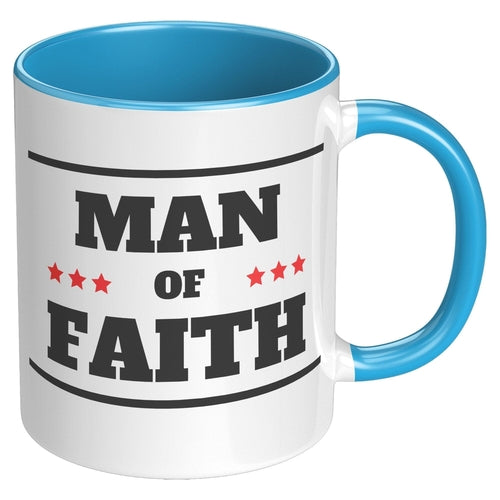Coffee Cup, Accent Ceramic Mug 11oz (set of two),, Man of Faith