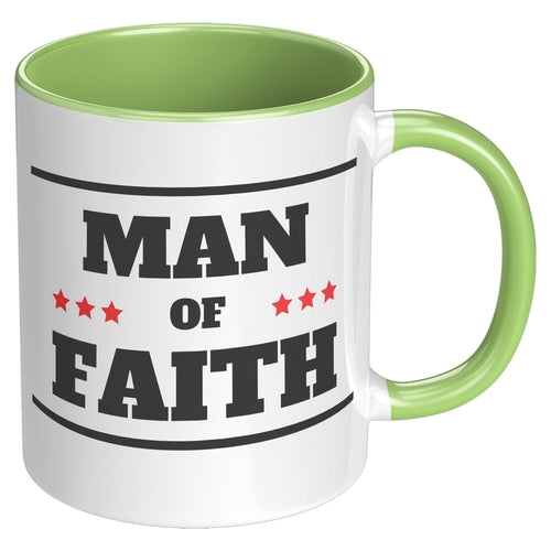 Coffee Cup, Accent Ceramic Mug 11oz (set of two),, Man of Faith