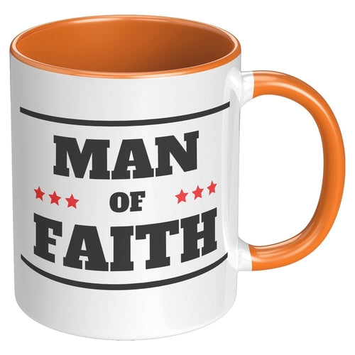 Coffee Cup, Accent Ceramic Mug 11oz (set of two),, Man of Faith