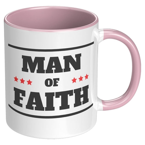 Coffee Cup, Accent Ceramic Mug 11oz (set of two),, Man of Faith