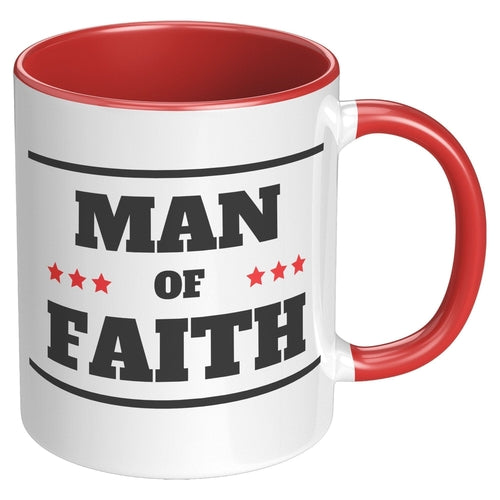 Coffee Cup, Accent Ceramic Mug 11oz (set of two),, Man of Faith
