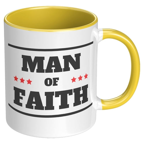 Coffee Cup, Accent Ceramic Mug 11oz (set of two),, Man of Faith