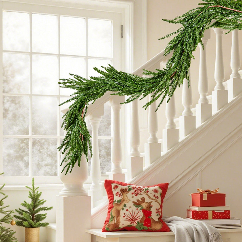 Christmas Garland, 1524 mm Realistic Norfolk Pine Garland, Evergreen