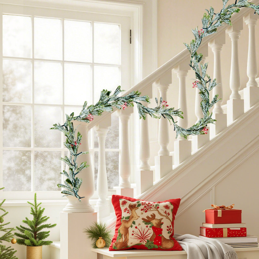 Christmas Garland, 2750 mm Realistic Greenery Decorated with Vines,