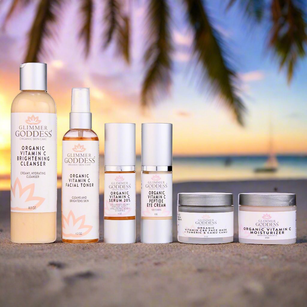 Vitamin C Anti-Aging System | 6-Step Brightening Routine with SPF 30 | Glimmer Goddess