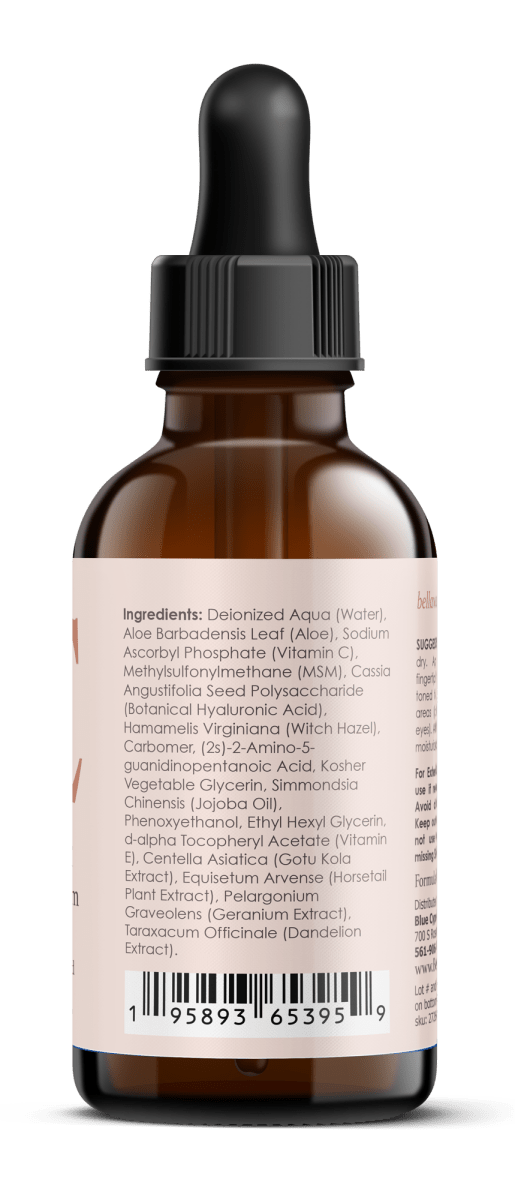 Vitamin C Serum | 20% Vit C, Hyaluronic Acid, Vitamin E, Witch Hazel & Jojoba | 2 fl oz | Bellawell
