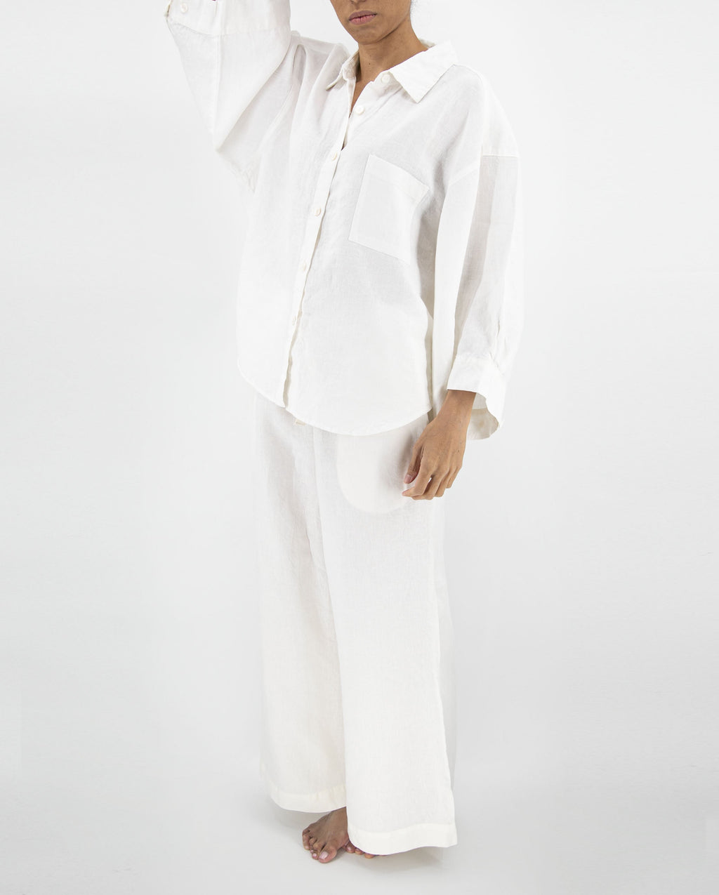 Vivian Linen Loungewear Set | 100% French Linen | Oversized Shirt & Wide-Leg Pants | 10 Colors | S/M–M/L | Sunday Morning