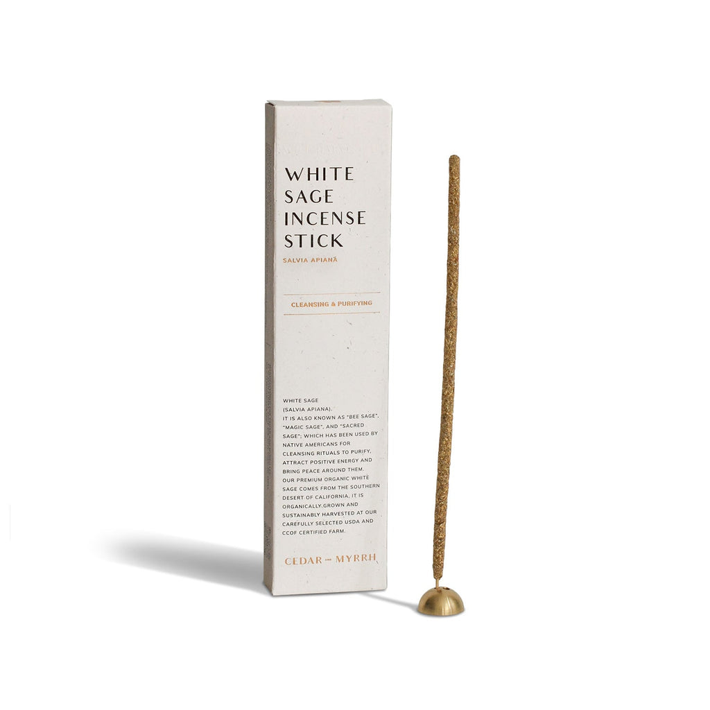 White Sage Incense Sticks | 7 Hand-Rolled in Peru | Organic | 45-60 Min Burn | Powered by People