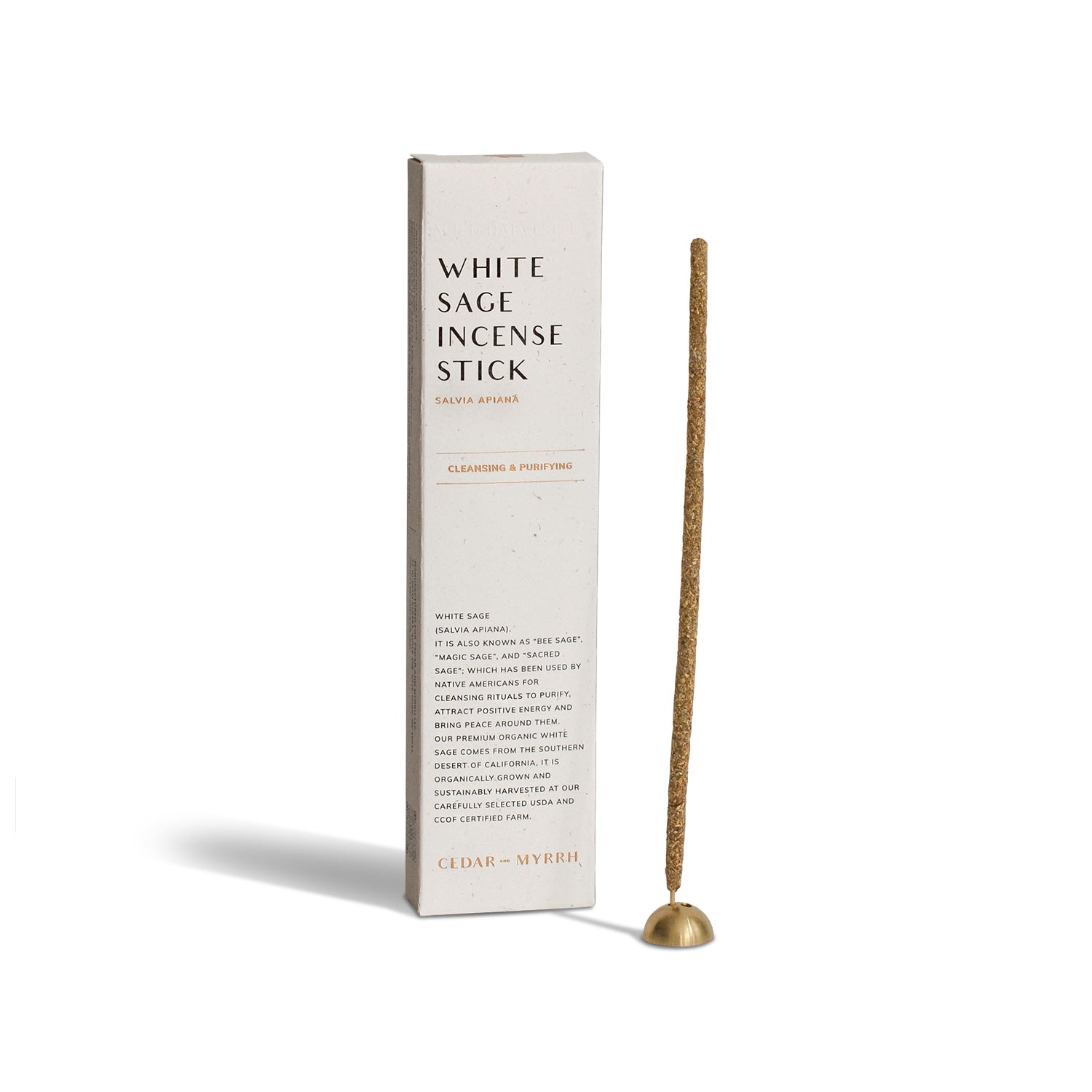 White Sage Incense Sticks | 7 Hand-Rolled in Peru | Organic | 45-60 Min Burn | Powered by People