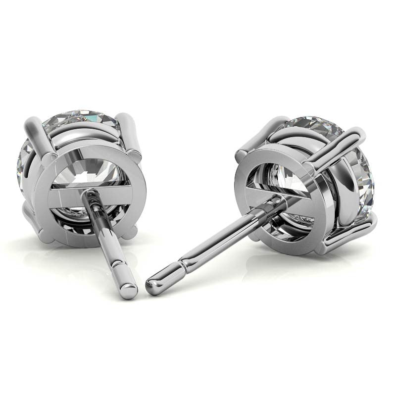AGI Certified Lab Grown Diamond Stud Earrings | G-VS | 14K Gold | 1 or 2 CTW | Handcrafted USA | Vossagin