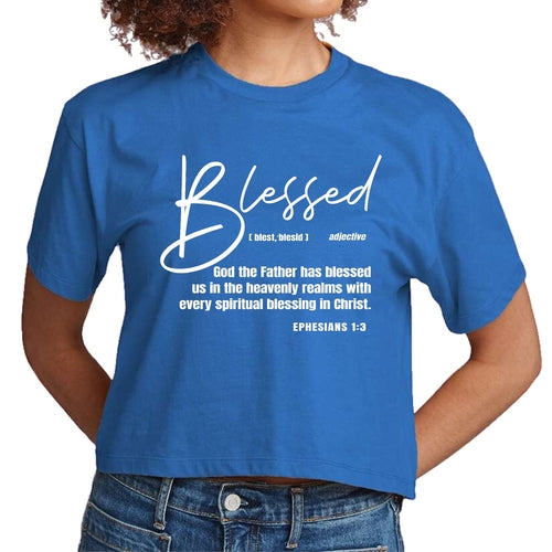 Womens Cropped Graphic T-shirt - Blessed in Christ